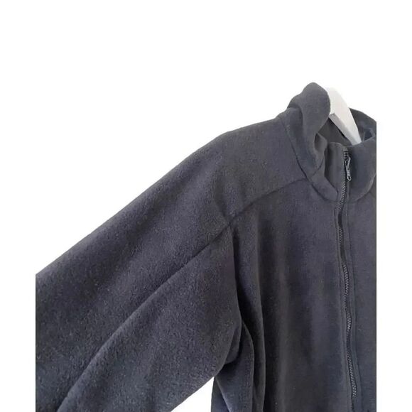 Columbia black long sleeve full zip fleece  soft cozy minimalist boho womens Jac - Picture 4 of 9